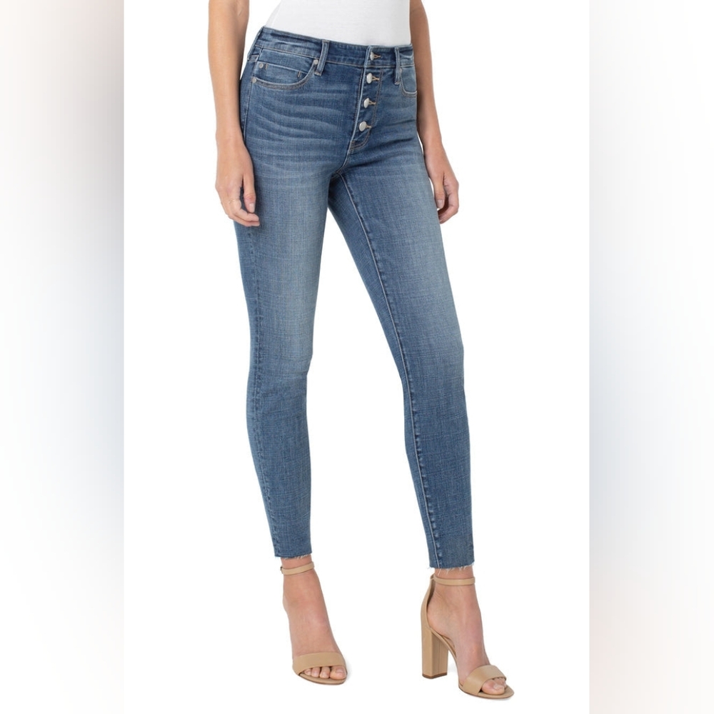 Liverpool ABBY HIGH RISE ANKLE SKINNY EXPOSED BUTTON FLY PERRY - NWT